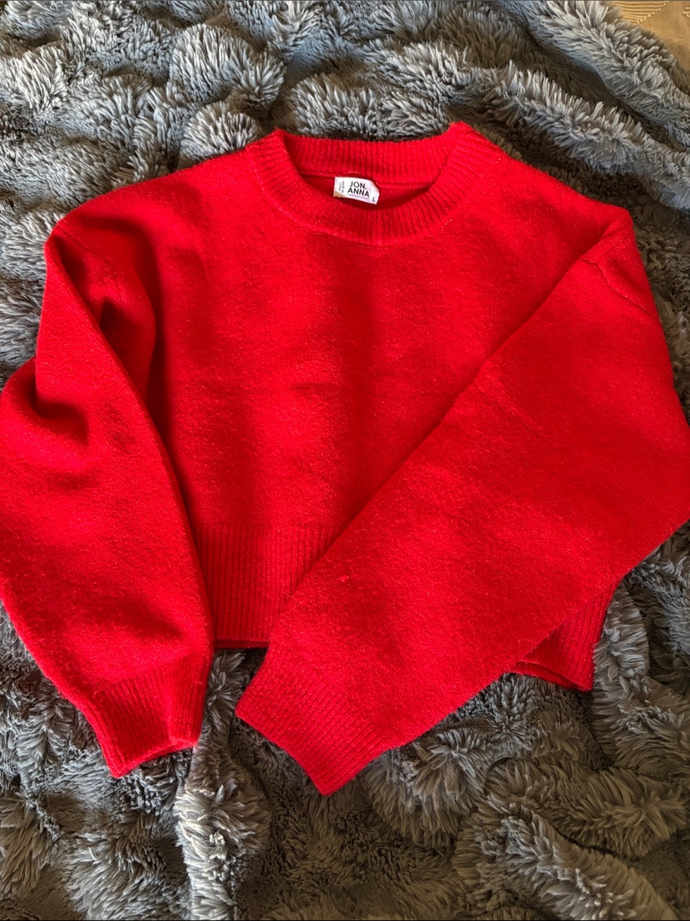 Jon & Anna Bright Red Crewneck Sweater